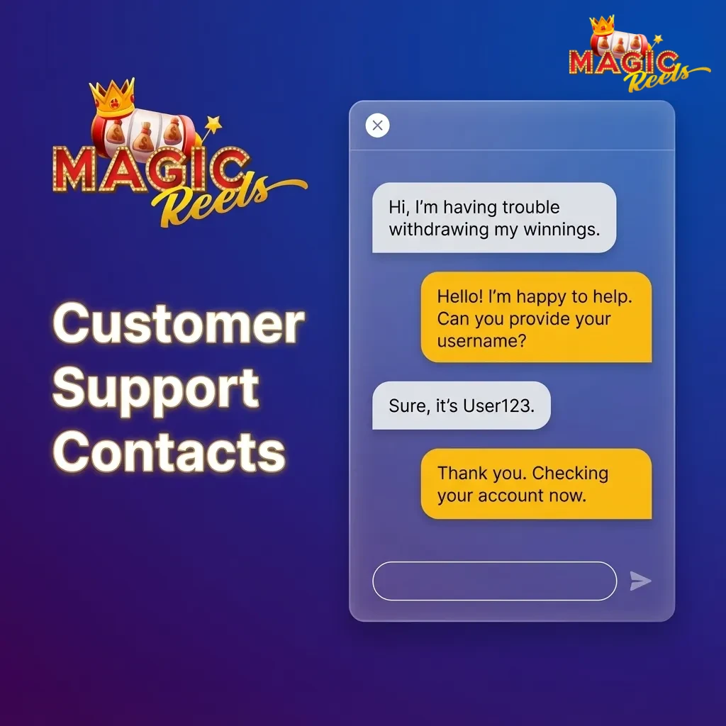 Illustration of Magic Reels customer support options: live chat, email, contact form, and in‑app notifications
