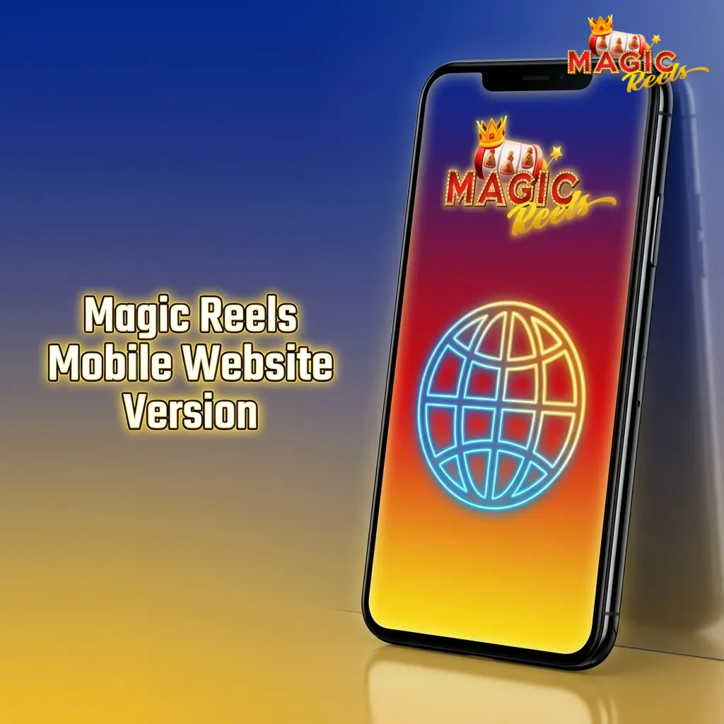 Magic Reels mobile website on a smartphone screen showing betting and casino options in a modern browser