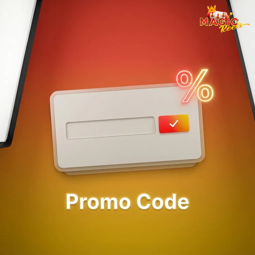 Table showing promo codes MAGIC200, REELS25 and SPORT10 with their casino and sports betting bonus uses