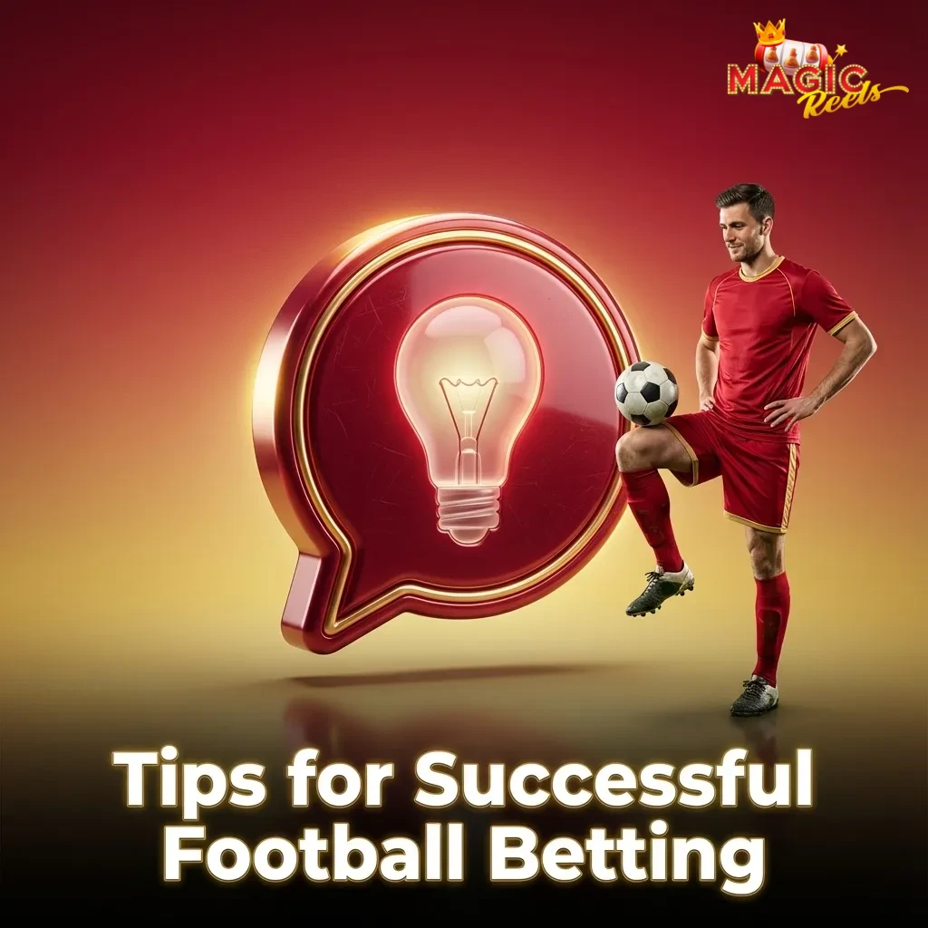 Infographic titled “Tips for Successful Football Betting” with icons and brief advice on form, news, tactics, and bankroll.