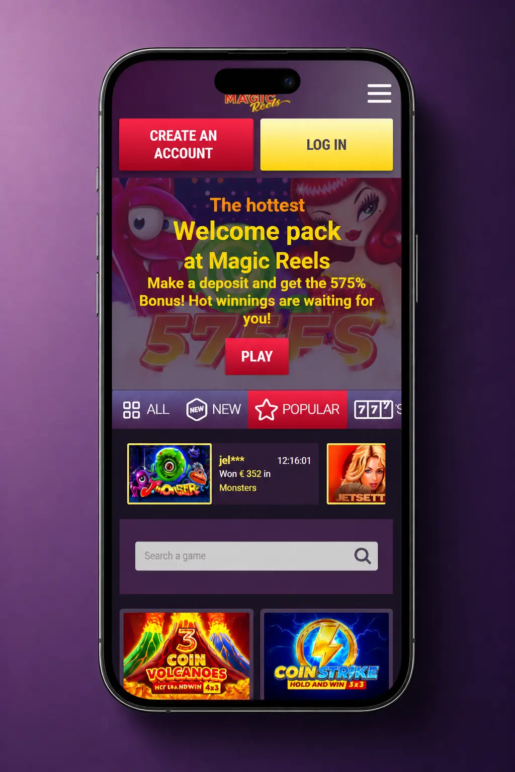 Magic Reels Casino account verification process showing KYC steps for identity and address document submission