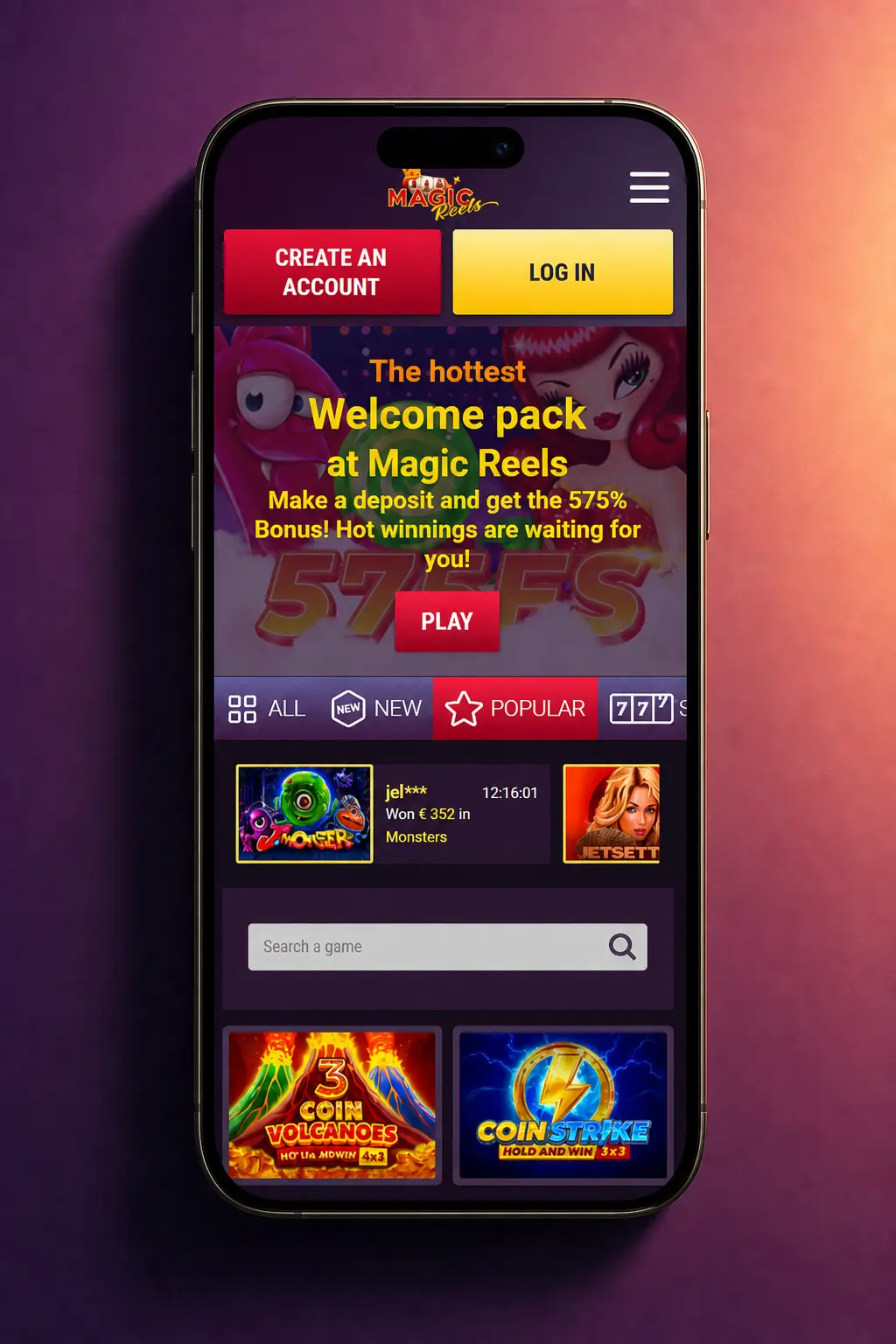 Step-by-step guide to placing a sports bet at Magic Reels Casino, from login to bet confirmation