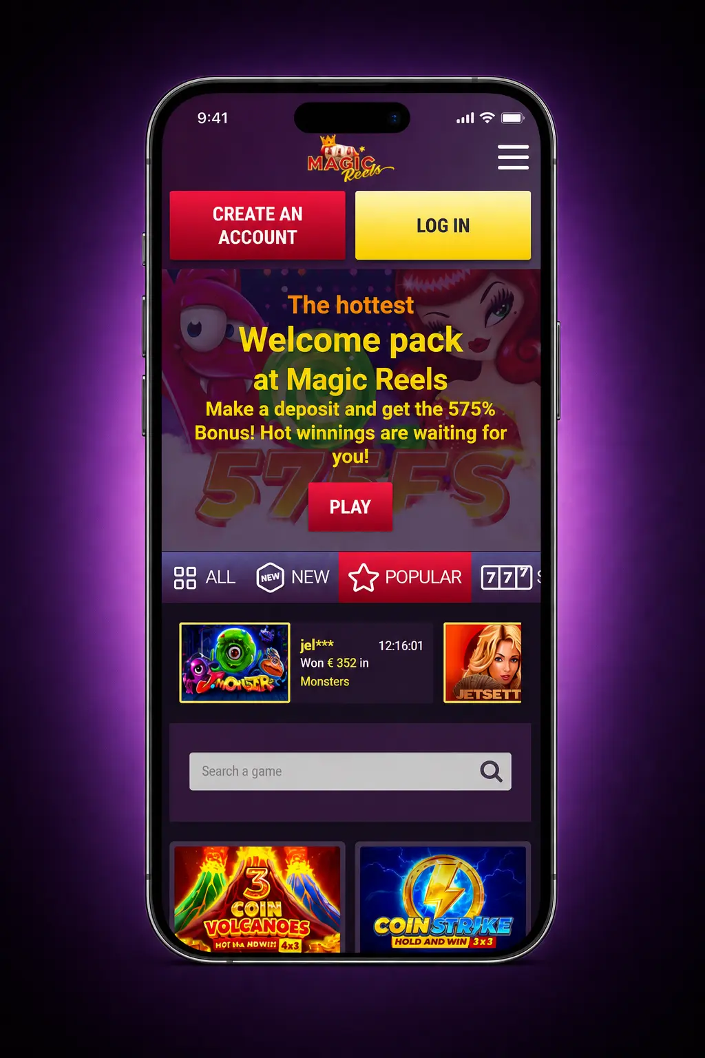 Magic Reels Casino login process on desktop and mobile with SSL encryption and two-factor authentication steps