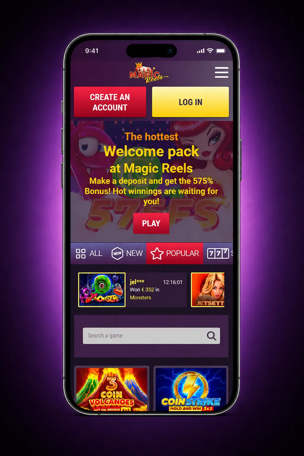 Magic Reels Casino login process on desktop and mobile with SSL encryption and two-factor authentication steps