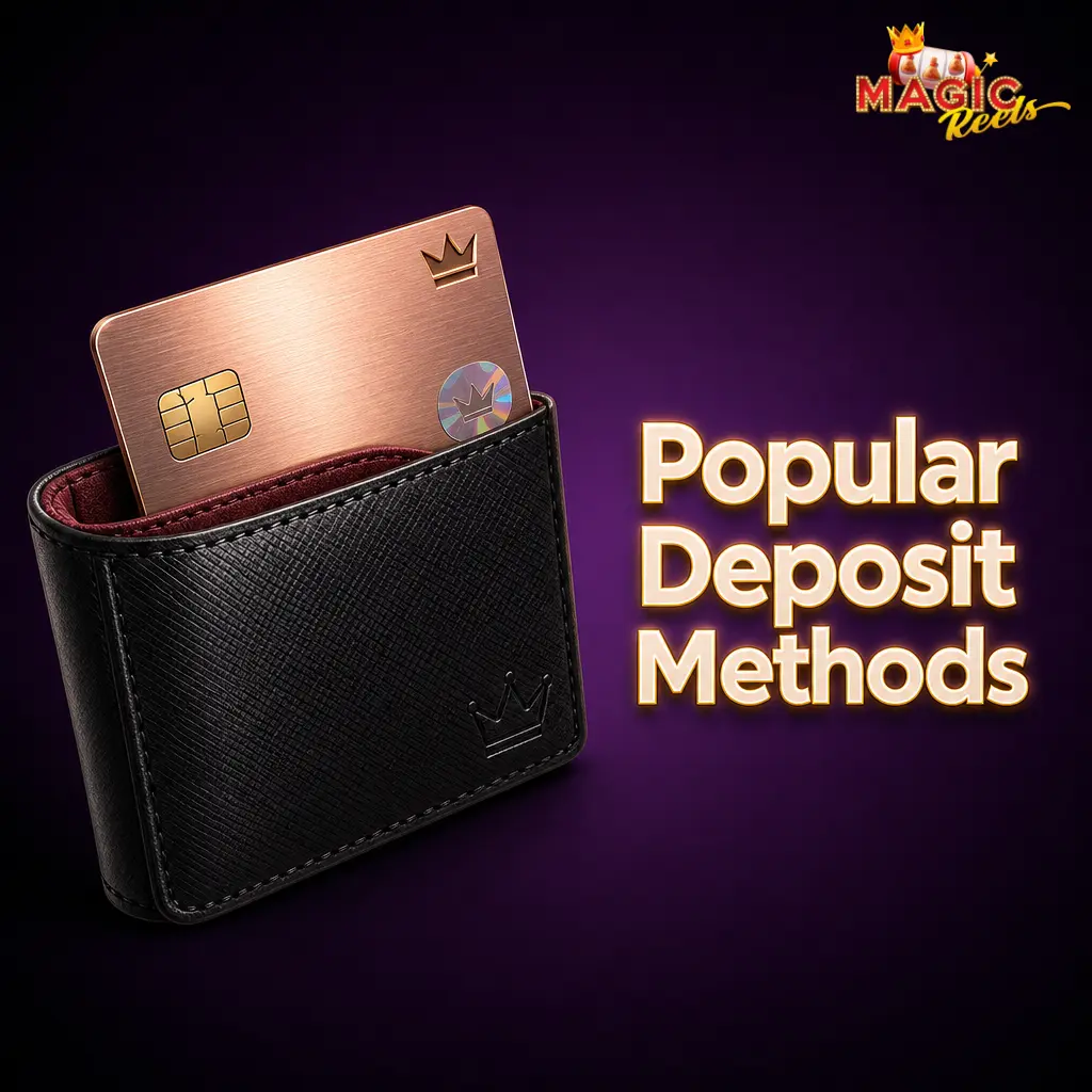 Magic Reels Casino deposit methods: VISA, Mastercard, and USDT ERC20 with no fees and £20 minimum deposit for UK players