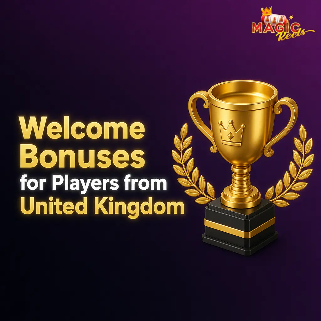 Magic Reels Casino UK welcome bonuses ranging from 200% match at 20 EUR to 150% match at 750 EUR deposit