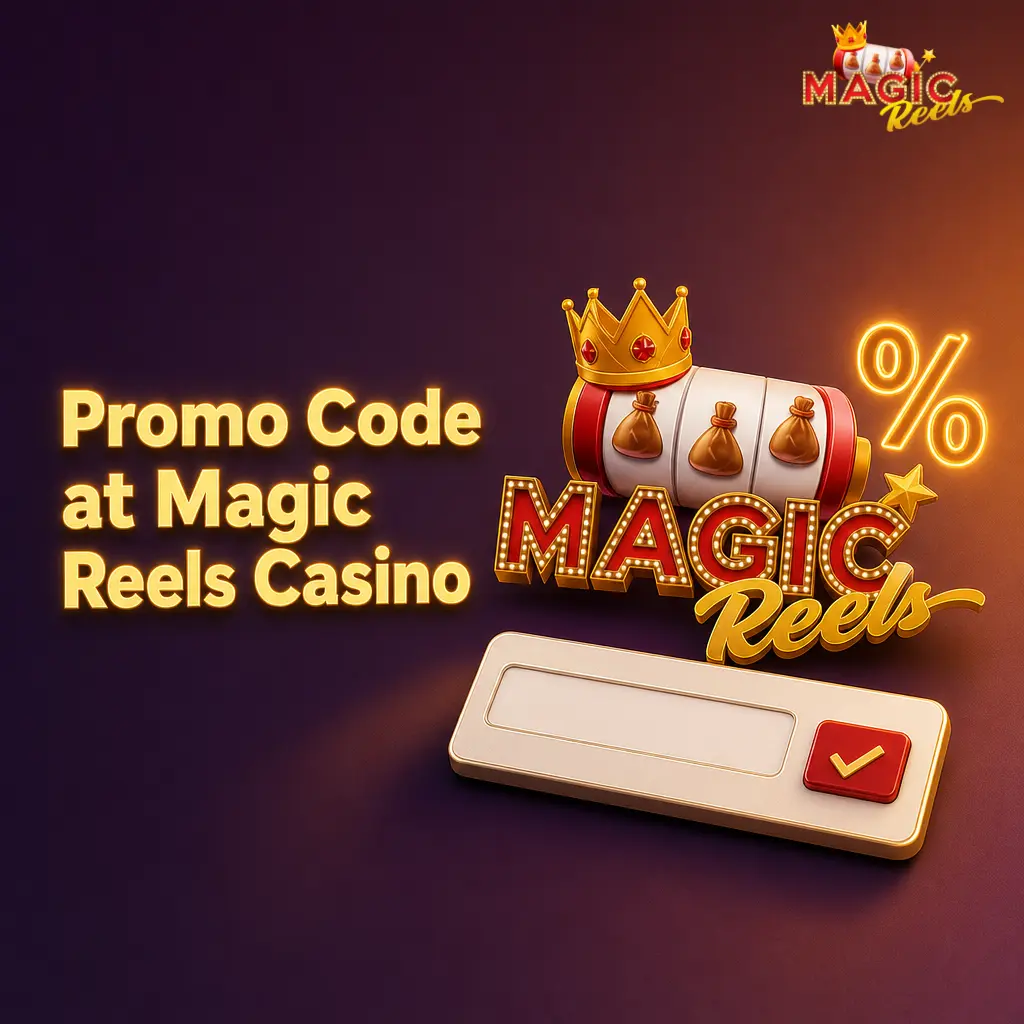 Magic Reels Casino promo code entry field in cashier section for UK players to claim bonus funds or free spins